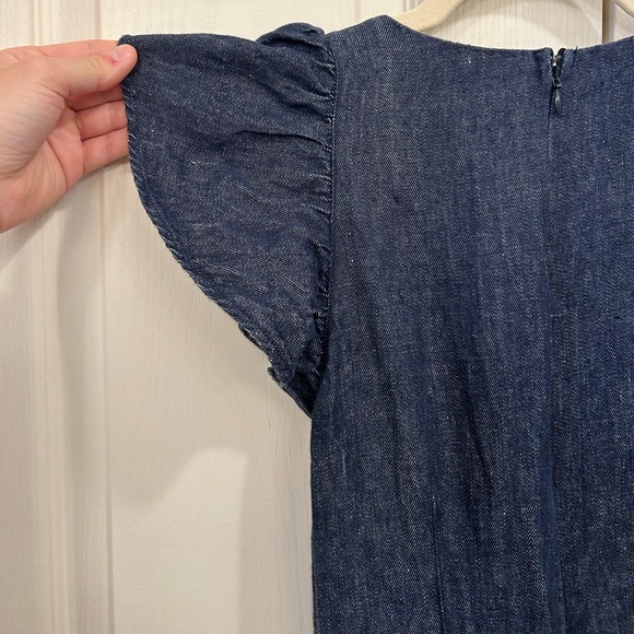 Ann Mashburn Flutter Sleeve Maxi Dress in Dark Chambray Linen, Size XS - Picture 11 of 15